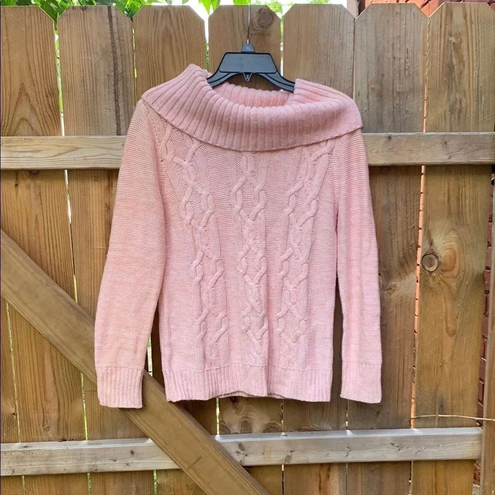 Ruby Rd Pink Cowl Neck Sweater